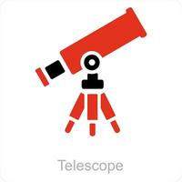 Teleskop und optisch Symbol Konzept vektor