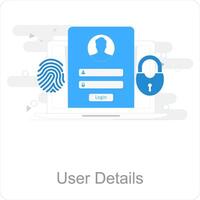användare detaljer och id ikon begrepp vektor