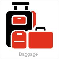 bagage och bagage ikon begrepp vektor