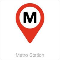 Metro Bahnhof und Ort Symbol Konzept vektor
