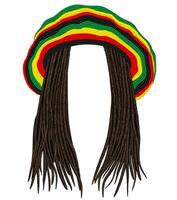 jamaican rasta hatt.hår dreadlocks.reggae . vektor