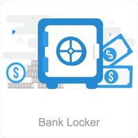 Bank Schließfach und Bank Symbol Konzept vektor