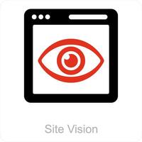 Seite? ˅ Vision und Code Symbol Konzept vektor