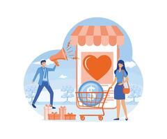 bestellen Bestätigung Konzept. online Internet Einkaufen Verkauf Kaufen Kauf Verfahren, online Zahlung, Kunde Bedienung und Lieferung, Handy, Mobiltelefon Einkaufen. eben Vektor modern Illustration