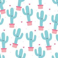 nahtlos Muster Hand Zeichnung Karikatur Kaktus. Pflanze Sammlung zum Stoff drucken, Textil- vektor