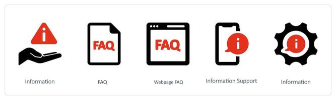 Information, FAQ und Website FAQ vektor