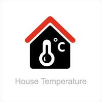 Haus Temperatur und Zuhause Symbol Konzept vektor