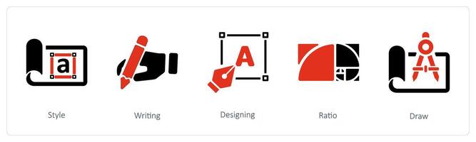 stil, skrivning och design vektor