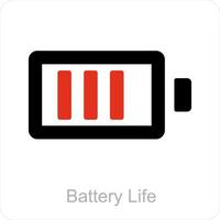 batteri liv och laddning ikon begrepp vektor