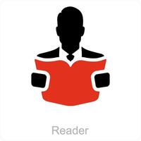 läsare och läsa ikon begrepp vektor