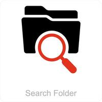 Suche Mappe und Datei Symbol Konzept vektor