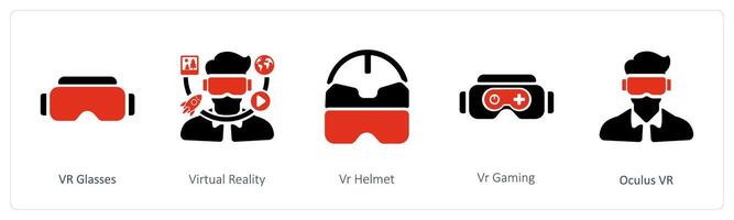vr Gläser, virtuell Wirklichkeit und vr Helm vektor