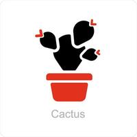 kaktus och växt ikon begrepp vektor