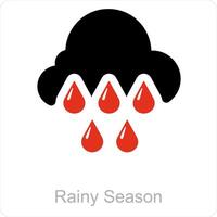 regnerisch Jahreszeit und regnerisch Tag Symbol Konzept vektor