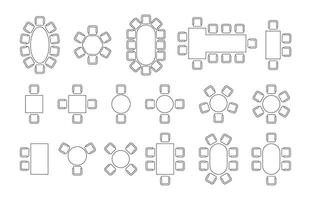säten arrangemang planen. golv planen med stolar och tabeller för konferens seminarium eller bröllop fest, verklig egendom topologi vektor begrepp