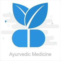 ayurvediska medicin och ört- ikon begrepp vektor