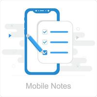 mobil anteckningar och anteckningar ikon begrepp vektor