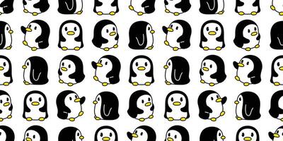 Pinguin nahtlos Muster Vogel Vektor Karikatur Schal isoliert wiederholen Hintergrund Fliese Hintergrund Illustration Gekritzel Design