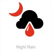 natt regn och väder ikon begrepp vektor