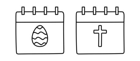 Kalender zum Ostern im Gekritzel Stil vektor