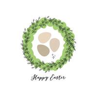 Gruß Karte Eier im Kranz glücklich Ostern vektor