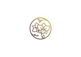 Logo Linie Orchidee elegant Gold Farbe, minimalistisch, modern, Logo Linie, editierbar Farbe vektor