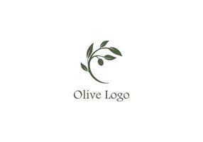 Logo Olive Ast mit Blätter, elegant modern und minimalistisch, editierbar Farbe vektor