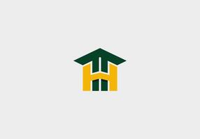 Logo Haus Brief t und h oder T, elegant modern und minimalistisch, editierbar Farbe vektor
