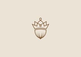 logotyp krona och ekollon, modern, lyx, minimalistisk och guld. redigerbar Färg vektor