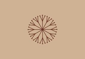 Logo Mandala Löwenzahn Blume. ästhetisch und feminin, einfach Linie und Luxus modern. editierbar Farbe. vektor