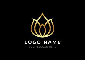 logotyp linje lotus modern och minimalistisk logotyp design. lyx, guld, elegant begrepp. redigerbar Färg vektor