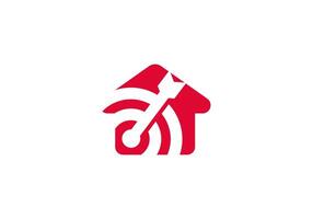 Logo Zuhause und Ziel Pfeil, minimalistisch und modern Logo Vorlage Prämie. editierbar Datei vektor