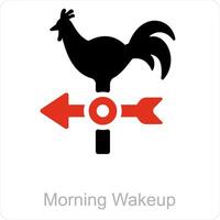 morgon- vakna och morgon- ikon begrepp vektor