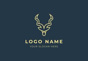 Logo Antilope Kopf und Horn. modern und minimalistisch Antilope Logo Design. editierbar Farbe vektor