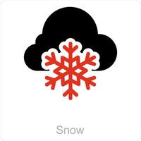 snö och snöflinga ikon begrepp vektor
