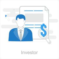 investerare och pengar ikon begrepp vektor