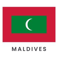 Flagge von Malediven isoliert auf Weiß Hintergrund. vektor