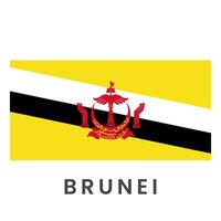 flagga av brunei isolerat på vit bakgrund. vektor