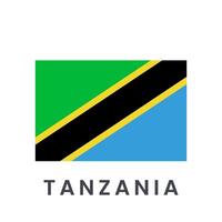 Vektor Illustration Flagge von Tansania isoliert auf Weiß Hintergrund.