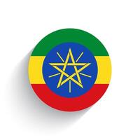 National Flagge von Äthiopien Symbol Vektor Illustration isoliert auf Weiß Hintergrund.