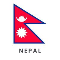 flagga av nepal vektor illustration isolerat på vit bakgrund