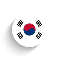 nationell flagga av söder korea ikon vektor illustration isolerat på vit bakgrund.