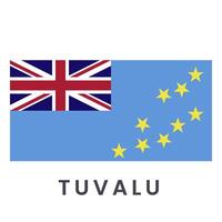 flagga av tuvalu isolerat på vit bakgrund. vektor