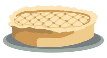 hausgemacht Kuchen. Gekritzel von Zuhause Kochen. Hand gezeichnet Vektor Illustration von Cottagecore ästhetisch. einfach Zeichnung isoliert auf Weiß. Single Clip Art zum Dekor, Speisekarte, Aufkleber, Design, Postkarte, drucken.