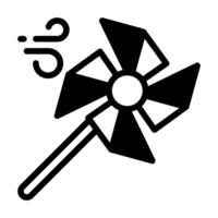 Symbol für Windmühlen-Glyphe vektor