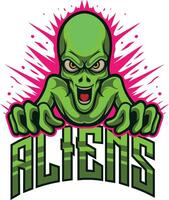 Vektor Außerirdischer Maskottchen Logo Vorlage