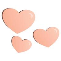 tre rosa hjärtan vektor