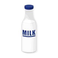 Glas Flasche von Milch Karikatur Illustration vektor