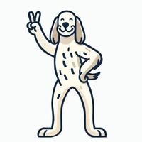 ai generiert Englisch Setter Hund Frieden Geste Illustration vektor