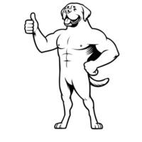 ai genererad mastiff hund Lycklig tummen upp illustration vektor